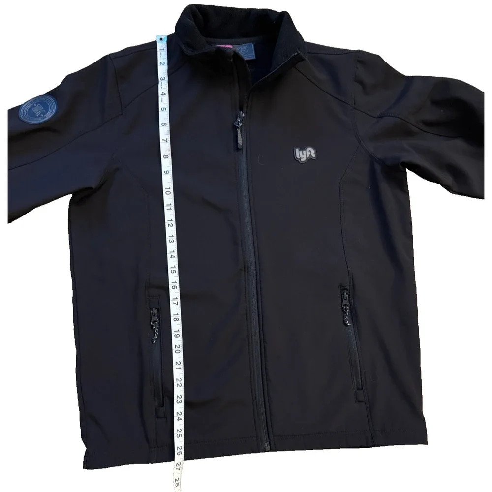 Lyft 1K Rides Men's Softshell Jacket Fleece Lined Black Size S Mens